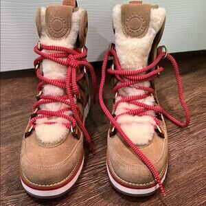 Lace-Up Cole Haan Zerogrand Water Resistant Hiking Boots Fur Accents